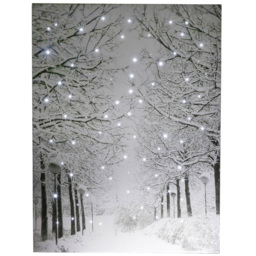 Samuel Alexander Winter Avenue Christmas Light Up Wall Art 30 x 40cm - Size: 40 x 30 x 30cm - Silver - Wilko - thumbnail 1