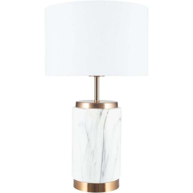 Pacific Lifestyle Carrara Marble Effect Ceramic Table Lamp - White - Wilko - image 1