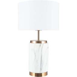 Pacific Lifestyle Carrara Marble Effect Ceramic Table Lamp - White - Wilko