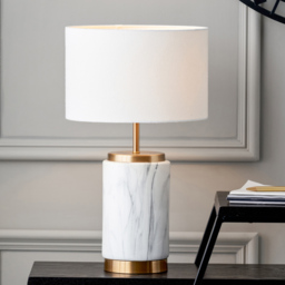 Pacific Lifestyle Carrara Marble Effect Ceramic Table Lamp - White - Wilko - thumbnail 3