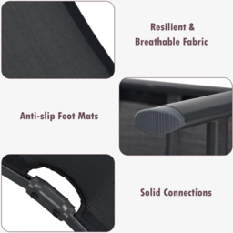 Costway Set of 2 Black Adjustable Foldable Chaise Lounge Chair - Size: 81 x 66 x 37cm - Wilko - thumbnail 4
