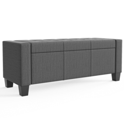 GFW Verona Charcoal Grey Ottoman Storage Bench - Size: 39 x 104 x 39cm - Wilko - thumbnail 5