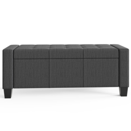 GFW Verona Charcoal Grey Ottoman Storage Bench - Size: 39 x 104 x 39cm - Wilko - thumbnail 7