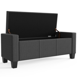 GFW Verona Charcoal Grey Ottoman Storage Bench - Size: 39 x 104 x 39cm - Wilko - thumbnail 6