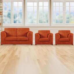 Luxor 4 Seater Orange Jumbo Cord Full Back Sofa Suite - Wilko