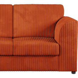 Luxor 4 Seater Orange Jumbo Cord Full Back Sofa Suite - Wilko - thumbnail 4