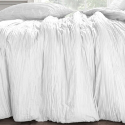 Velosso Calais King Size White Crinkle Duvet Set - Wilko - thumbnail 4