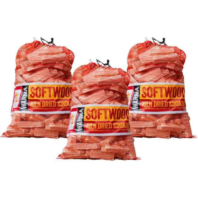 Warma Large Kindling Net Bag 12kg 3 Pack - Size: 90 x 50 x 30cm - brown - Wilko - image 1