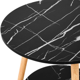 Living and Home 2 Shelf Black Marble Effect Side Table - Size: 50 x 50 x 50cm - Wilko - thumbnail 4