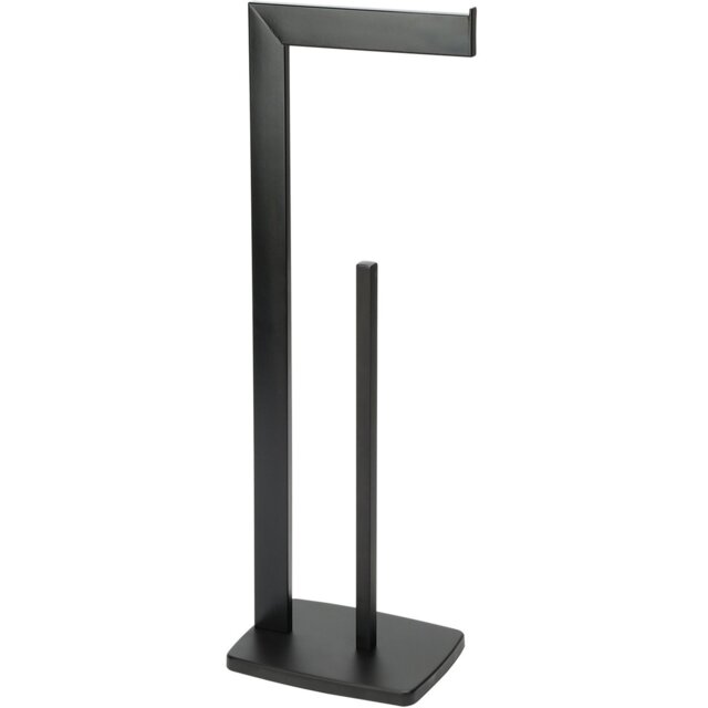 Holborn Matt Black Freestanding Toilet Roll Holder - Size: 18 x 52 x 13cm - Wilko - image 1