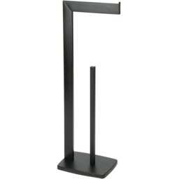 Holborn Matt Black Freestanding Toilet Roll Holder - Size: 18 x 52 x 13cm - Wilko - thumbnail 1
