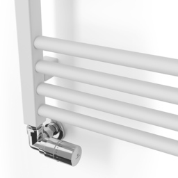 Terma Fiona 1323BTU Soft Matt White Heated Towel Rail 900 x 500mm - Size: 90 x 50 x 7.2cm - Wilko - thumbnail 4