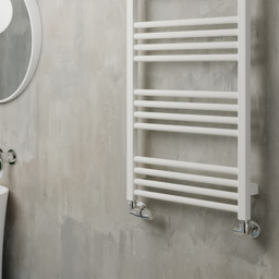 Terma Fiona 1323BTU Soft Matt White Heated Towel Rail 900 x 500mm - Size: 90 x 50 x 7.2cm - Wilko - thumbnail 7