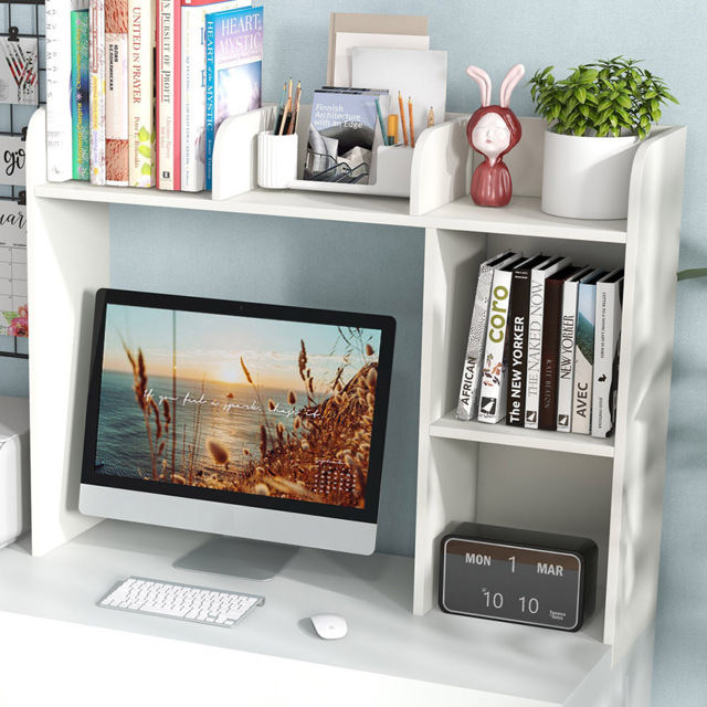 Costway 6 Shelf White Wooden Desktop Bookshelf - Wilko - image 1