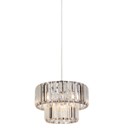 Lighting Collection 2 Tier Chrome and Acrylic LED Shade - Size: 17 x 26 x 26cm - Clear - Wilko - thumbnail 4