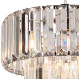 Lighting Collection 2 Tier Chrome and Acrylic LED Shade - Size: 17 x 26 x 26cm - Clear - Wilko - thumbnail 5