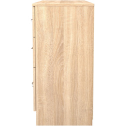 Crowndale Avon 6 Drawer Bardolino Oak Kneehole Desk Ready Assembled - Size: 79 x 125 x 39cm - Wilko - thumbnail 4