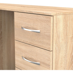 Crowndale Avon 6 Drawer Bardolino Oak Kneehole Desk Ready Assembled - Size: 79 x 125 x 39cm - Wilko - thumbnail 6