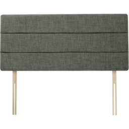 Bedmaster Small Double Charcoal Linen Milan Lined Headboard - Grey - Wilko - thumbnail 3