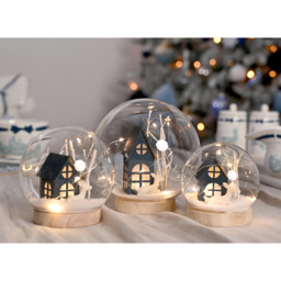 The Seasonal Gift Co Turtle Dove LED Dome House Christmas Decoration 10cm - Size: 10 x 10 x 10cm - Clear - The Seasonal Gift Co. - Wilko - thumbnail 3