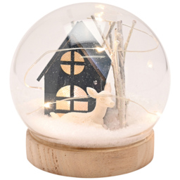 The Seasonal Gift Co Turtle Dove LED Dome House Christmas Decoration 10cm - Size: 10 x 10 x 10cm - Clear - The Seasonal Gift Co. - Wilko