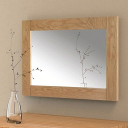 Julian Bowen Marlborough Solid White Oak Wall Mirror - Size: 100 x 70cm - Brown - Wilko - thumbnail 3