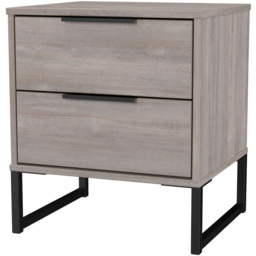 Crowndale Hong Kong 2 Drawer Grey Oak Compact Bedside Cabinet Ready Assembled - Wilko - thumbnail 5