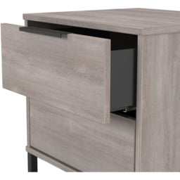 Crowndale Hong Kong 2 Drawer Grey Oak Compact Bedside Cabinet Ready Assembled - Wilko - thumbnail 7