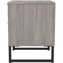 Crowndale Hong Kong 2 Drawer Grey Oak Compact Bedside Cabinet Ready Assembled - Wilko - thumbnail 4