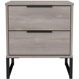 Crowndale Hong Kong 2 Drawer Grey Oak Compact Bedside Cabinet Ready Assembled - Wilko - thumbnail 3