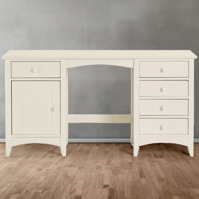 Julian Bowen Cameo Single Door 5 Drawer Stone White Dressing Table - Size: 43 x 137 x 72cm - Wilko - image 1