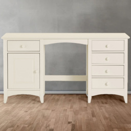 Julian Bowen Cameo Single Door 5 Drawer Stone White Dressing Table - Size: 43 x 137 x 72cm - Wilko - thumbnail 1