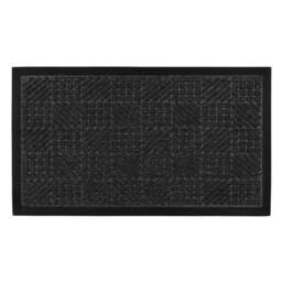 JVL Charcoal Firth Rubber Doormat 40 x 70cm - Grey - JVL Homewares - Wilko - thumbnail 1