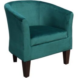 Comfy Living Green Brushed Velvet Tub Chair - Size: Single - Wilko - thumbnail 3