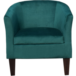 Comfy Living Green Brushed Velvet Tub Chair - Size: Single - Wilko - thumbnail 4