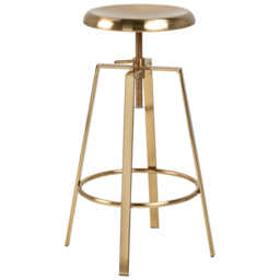 Florence Goose Gold Brushed Steel Height Adjustable Bar Stool - Size: 87 x 41 x 41cm - Furniture To Go - Wilko - thumbnail 3