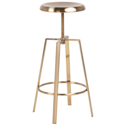 Florence Goose Gold Brushed Steel Height Adjustable Bar Stool - Size: 87 x 41 x 41cm - Furniture To Go - Wilko - thumbnail 5