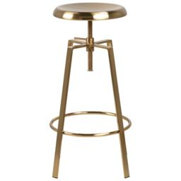 Florence Goose Gold Brushed Steel Height Adjustable Bar Stool - Size: 87 x 41 x 41cm - Furniture To Go - Wilko - thumbnail 4