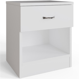 FWStyle Promo Single Drawer White Modern Bedside Table Set of 2 - Wilko - thumbnail 3
