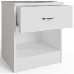 FWStyle Promo Single Drawer White Modern Bedside Table Set of 2 - Wilko - thumbnail 4