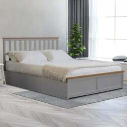 Comfy Living Double Grey Gas Lift Ottoman Bed - Wilko - thumbnail 1