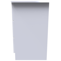 Crowndale Camden 3 Drawer White Gloss and White Chest of Drawers Ready Assembled - White Gloss & White - Wilko - thumbnail 5