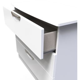 Crowndale Camden 3 Drawer White Gloss and White Chest of Drawers Ready Assembled - White Gloss & White - Wilko - thumbnail 7