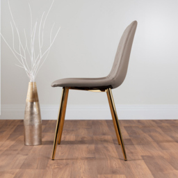 Furniturebox Tavolo Solara 6 Seater Dining Set Cappuccino and Gold - Brown - Wilko - thumbnail 5