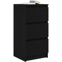 vidaXL 3 Drawer Black Oak Sideboard - Size: 76 x 37.5 x 35cm - Wilko - thumbnail 5