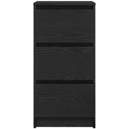 vidaXL 3 Drawer Black Oak Sideboard - Size: 76 x 37.5 x 35cm - Wilko - thumbnail 4