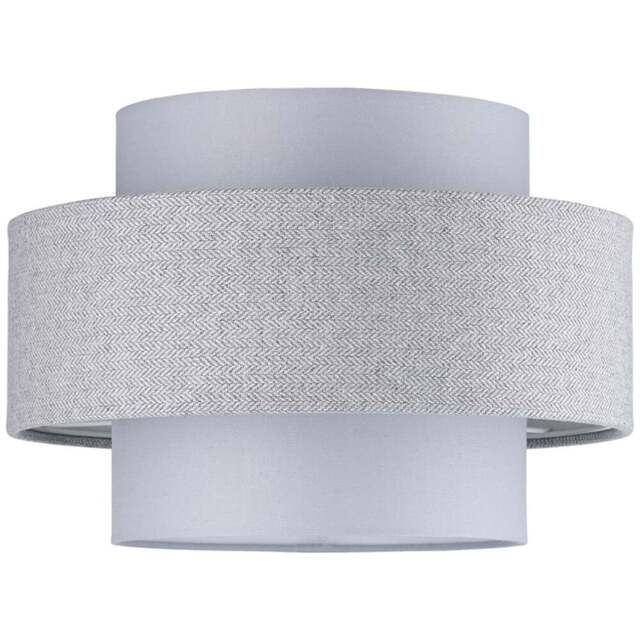 Happy Homewares Herringbone 3 Tier Grey Linen and Cotton Pendant Shade - Size: 20 x 30 x 30cm - Wilko - image 1