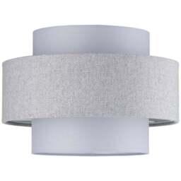 Happy Homewares Herringbone 3 Tier Grey Linen and Cotton Pendant Shade - Size: 20 x 30 x 30cm - Wilko
