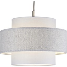 Happy Homewares Herringbone 3 Tier Grey Linen and Cotton Pendant Shade - Size: 20 x 30 x 30cm - Wilko - thumbnail 7