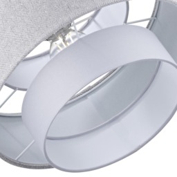 Happy Homewares Herringbone 3 Tier Grey Linen and Cotton Pendant Shade - Size: 20 x 30 x 30cm - Wilko - thumbnail 5